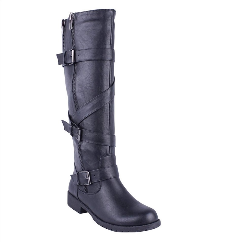 Black Knee High Riding Boots